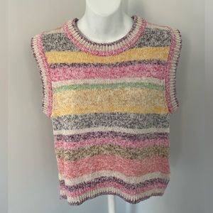 French Connection Sleeveless Striped Knit Top Sz. L